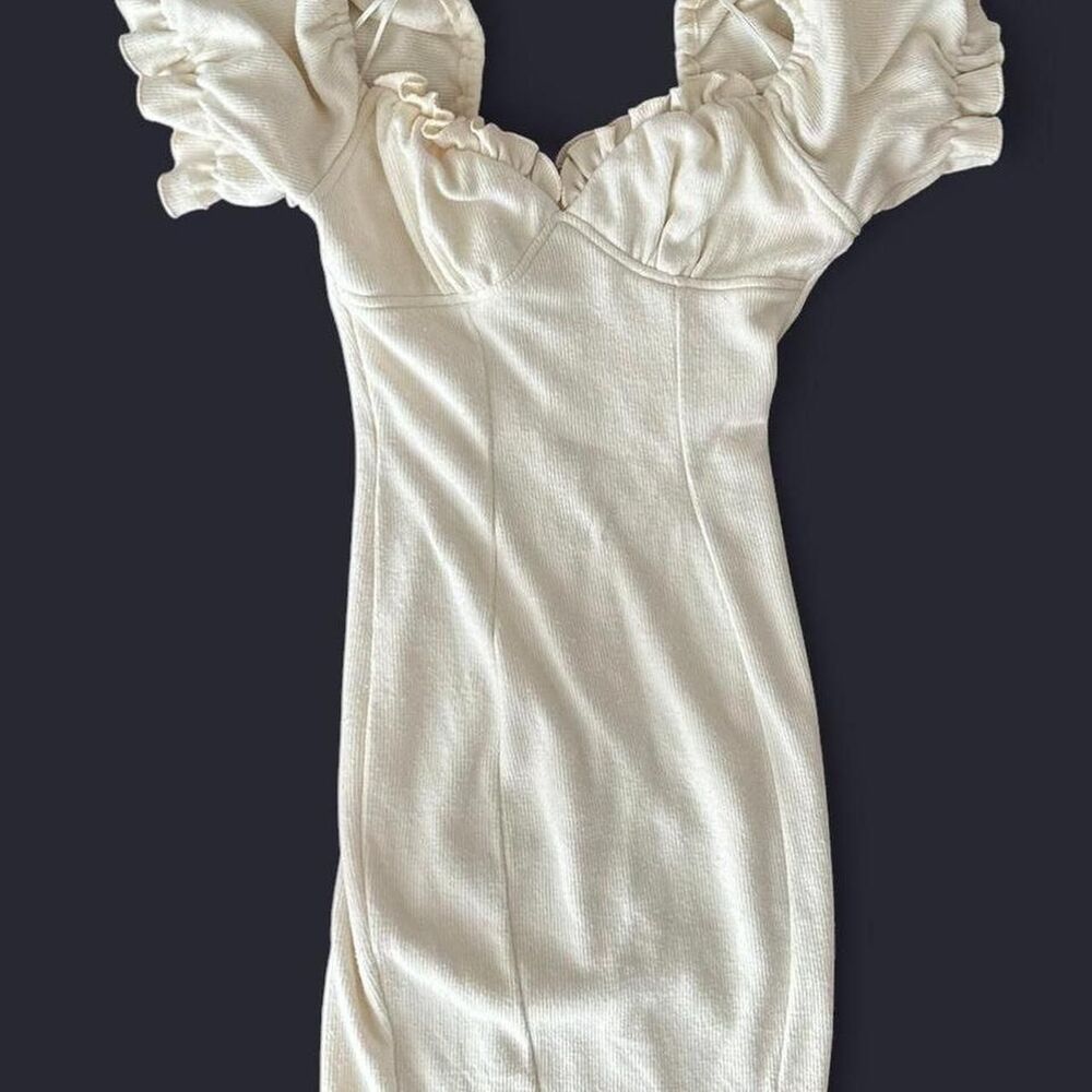 Cream knitted bodycon mini dress by Mabel Size S GUC